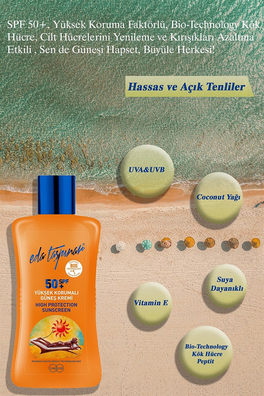 Eda Taşpınar - EDA TAŞPINAR 50ML YÜKSEK KORUMALI GÜNEŞ KREMİ SPF50+