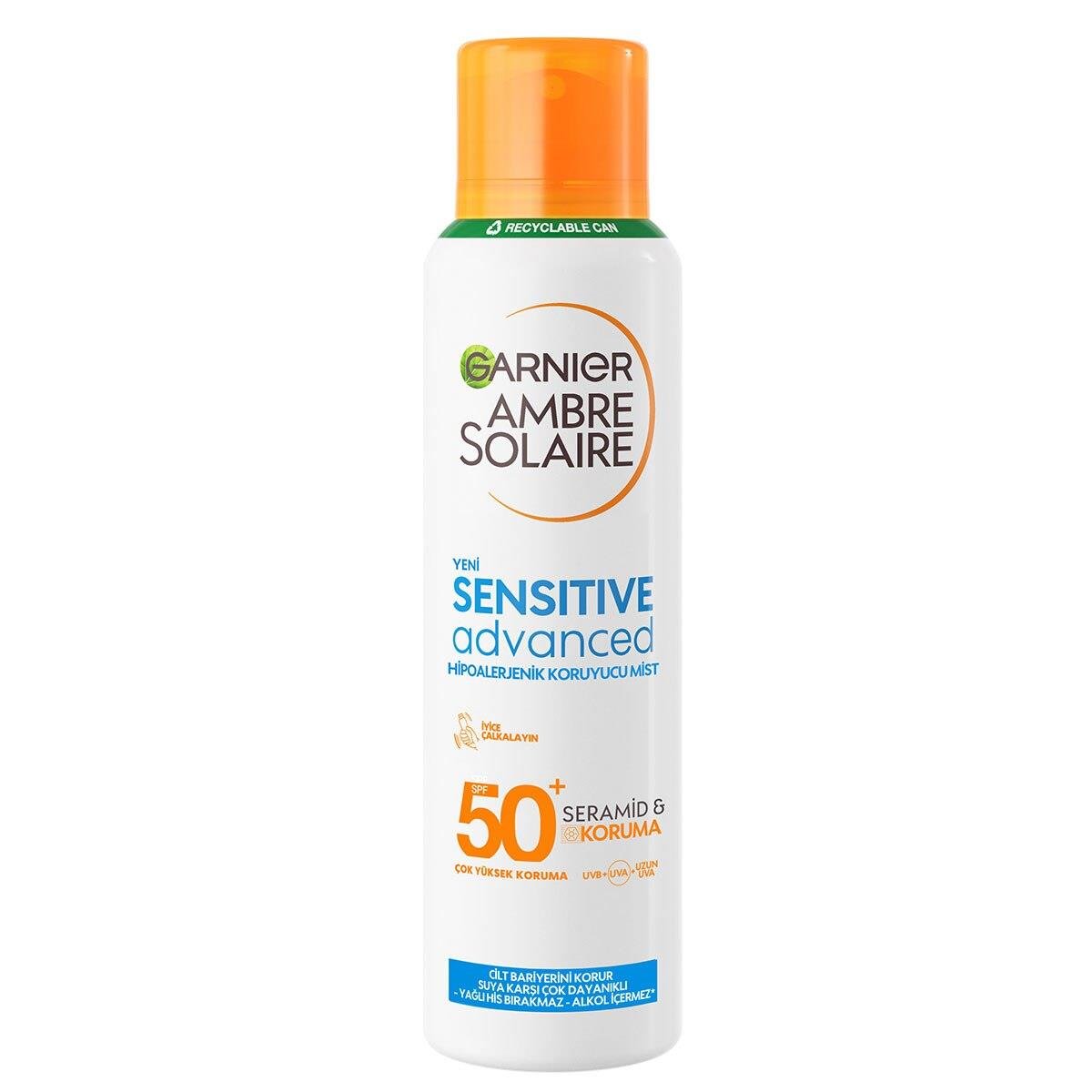 Garnier - Garnier Ambre Solaire Sensitive Advanced Hipoalerjenik SPF50+ Güneş Koruyucu Mist 150ml