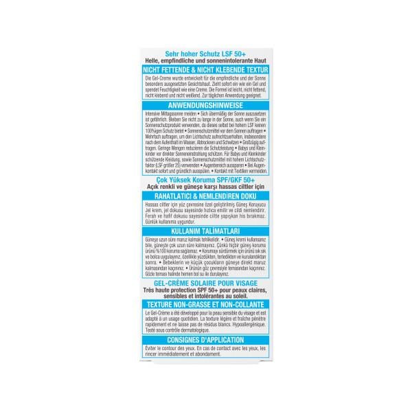Garnier - Garnier Ambre Solaire Sensitive Expert+ Hassas Ciltler için SPF50+ Güneş Koruyucu Jel Krem 50ml