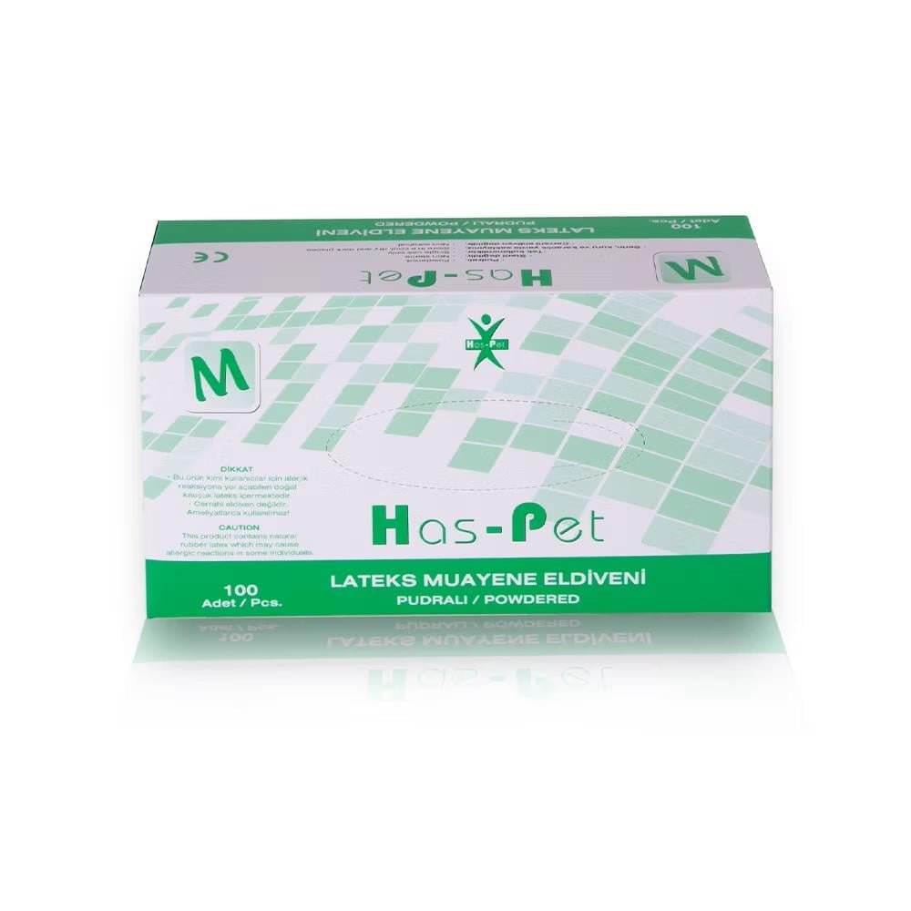 Haspet - Haspet Eldiven Lateks Pudralı M Beyaz