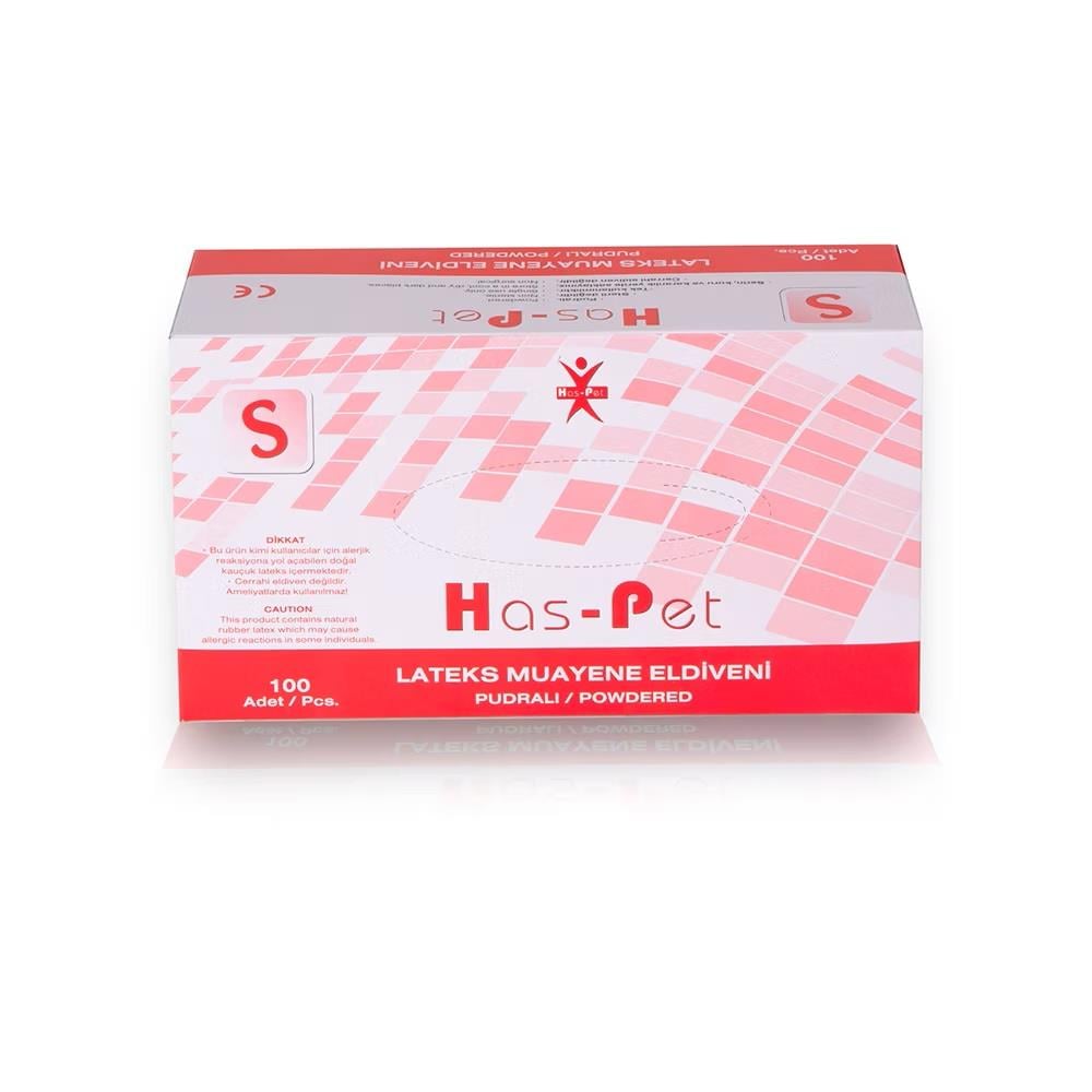 Haspet - Haspet Eldiven Lateks Pudralı S Beyaz