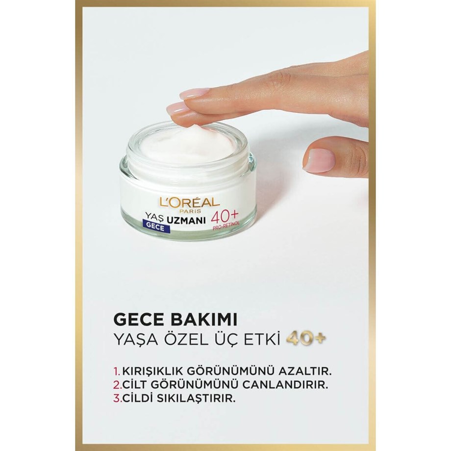L'Oreal Paris Yaş Uzmanı Sıkılaştırıcı Krem Gece 40+ 50 ml