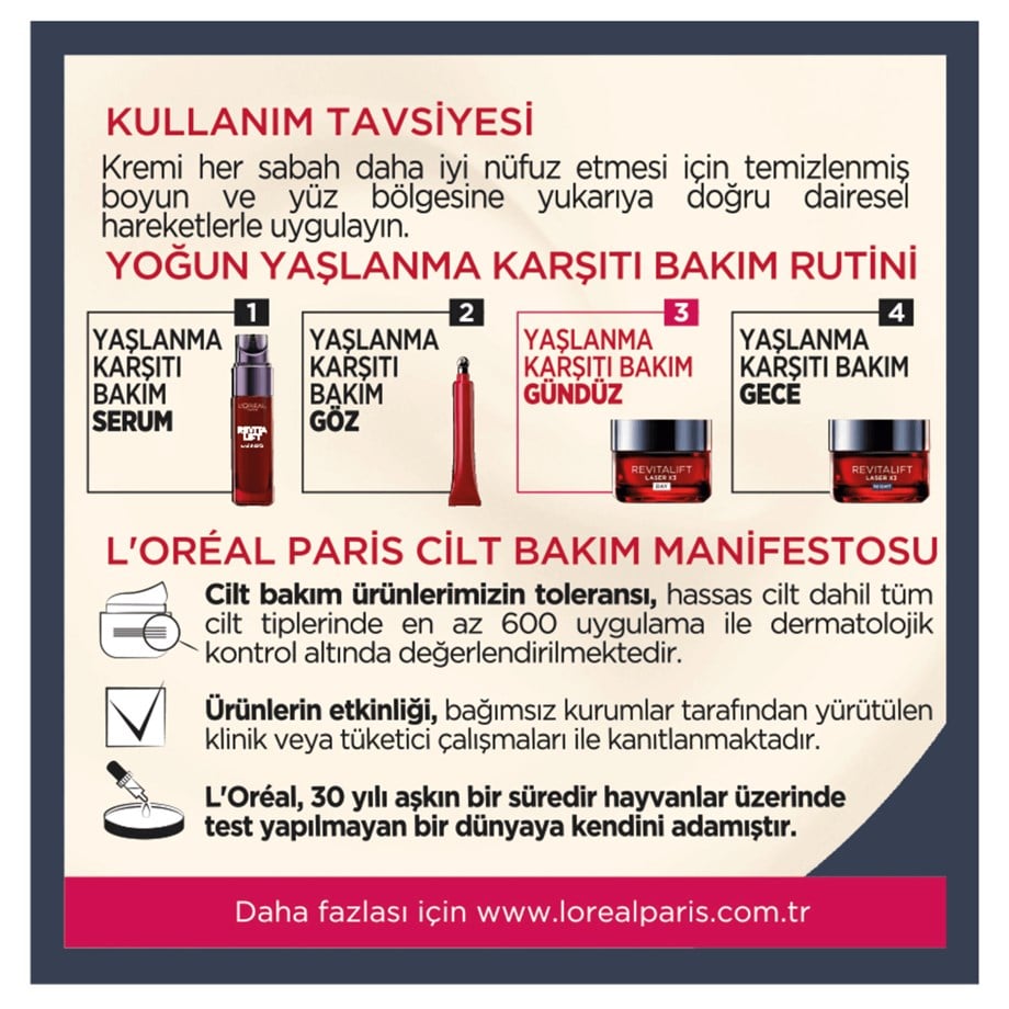 LOREAL REVITALIFT LAZER X3 GÜNDÜZ KREMİ 50 ML
