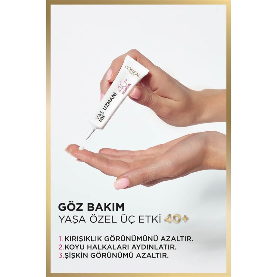 LOREAL SKIN YAŞLILIK KARŞITI +40 GÖZ KREMİ