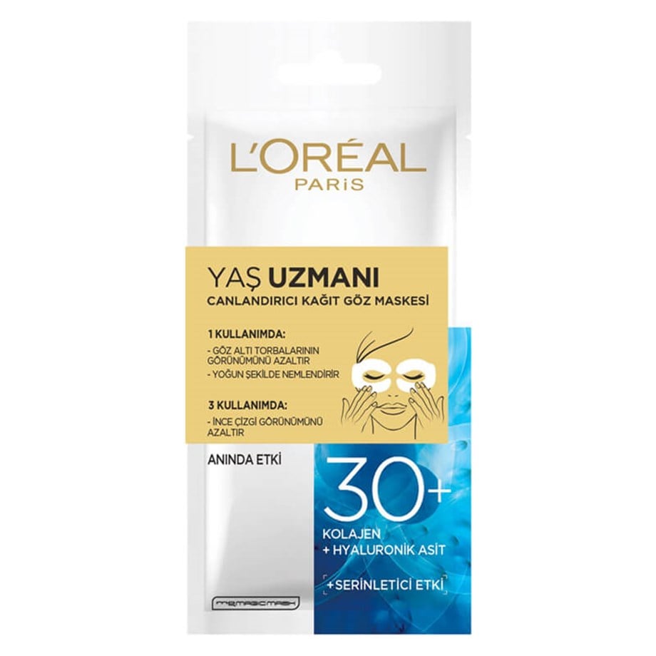 L'Oréal Paris Yaş Uzmanı Canlandırıcı Kağıt Göz Maskesi 30+