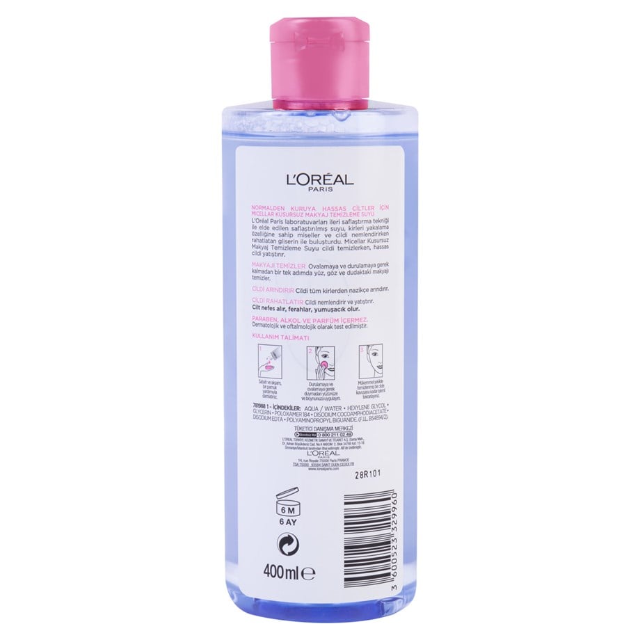 L'Oreal Paris Micellar Soft Makyaj Temizleme Suyu 400 Ml