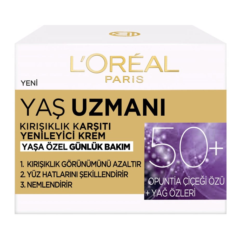 L'Oreal Paris Yaş Uzmanı Kırışıklık Karşıtı Yenileyici Krem 50+ 50 ml