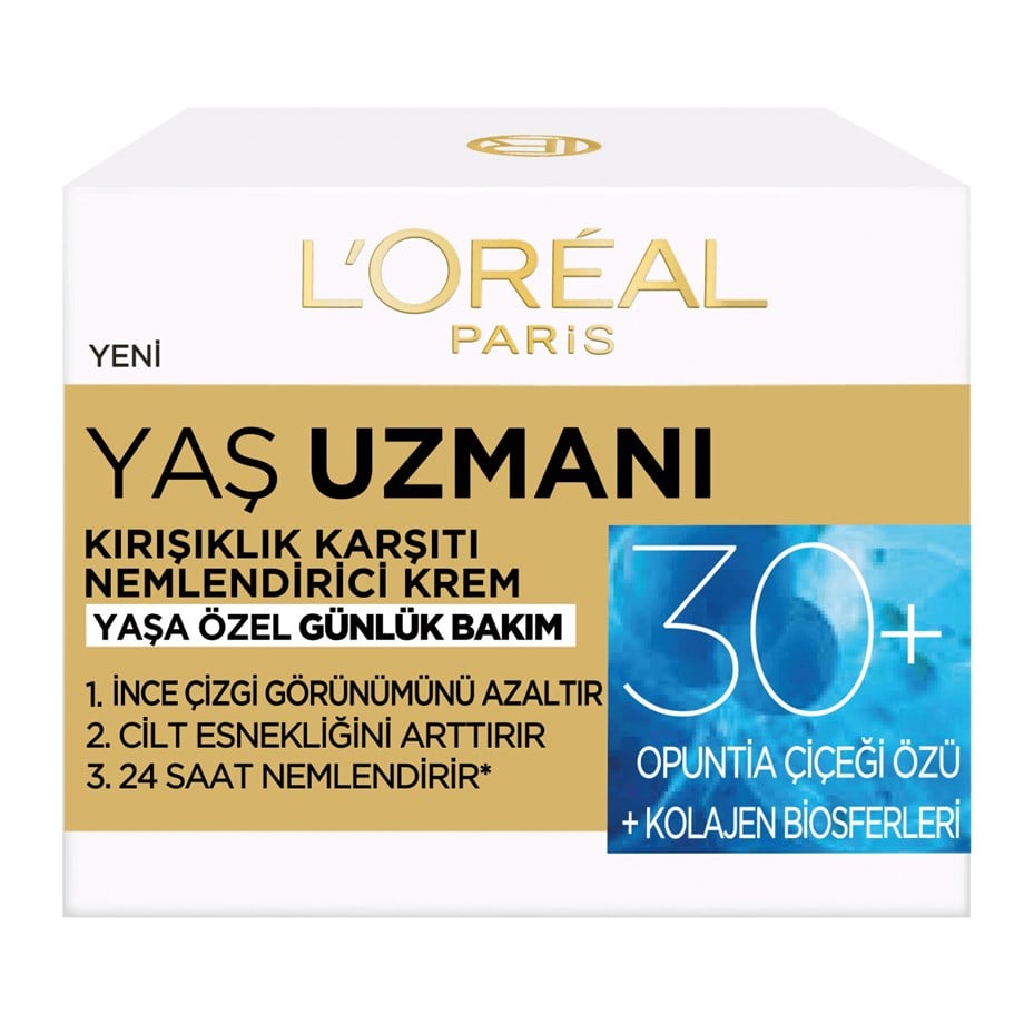 L'Oreal Paris Yaş Uzmanı Kırışıklık Karşıtı Nemlendirici Krem 30+ 50 Ml