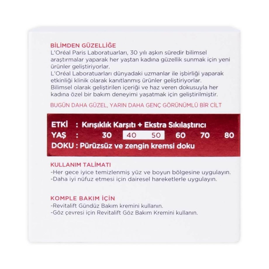 LOREAL REVITALIFT YAŞL. KARŞT. GECE KREMİ 50 ML