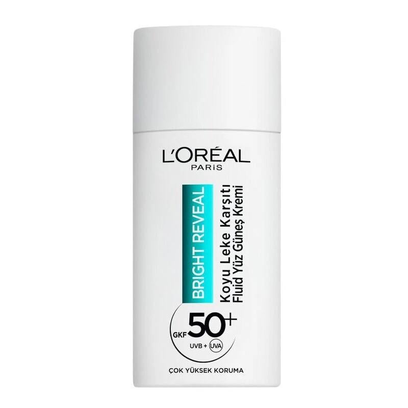 L'Oreal Paris - L'Oreal Paris Bright Reveal Spf 50+ Koyu Leke Karşıtı Fluid Günlük Yüz Güneş Kremi 50 Ml