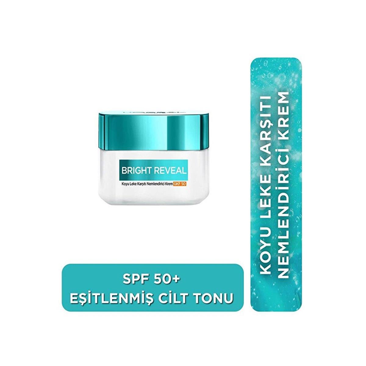 L'Oreal Paris - L'Oreal Paris Bright Reveal Koyu Leke Karşıtı, Cilt Tonu Eşitleyici Spf50 Nemlendirici Krem Niasinamid 50 Ml