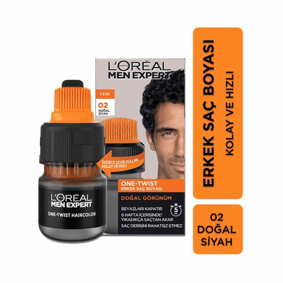 Loreal Paris Men Expert One-Twist Erkek Saç Boyası Siyah 02