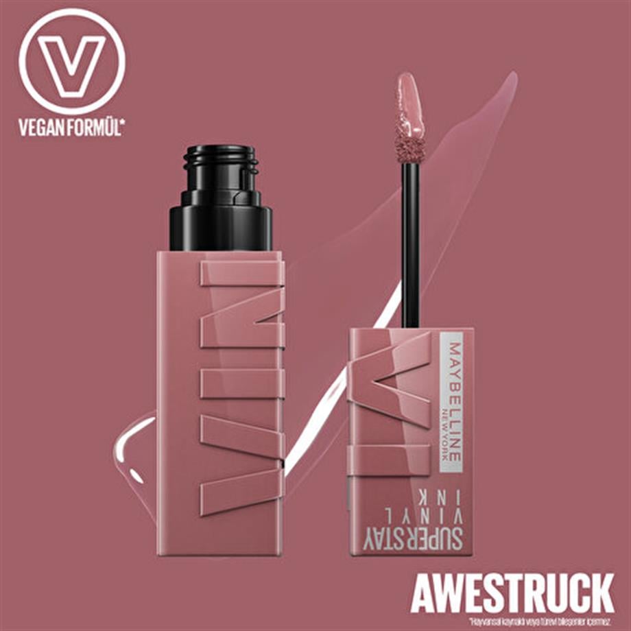 Maybelline - Maybelline New York Super Stay Vinyl Ink Uzun Süre Kalıcı Likit Parlak Ruj - 110 Awestruck