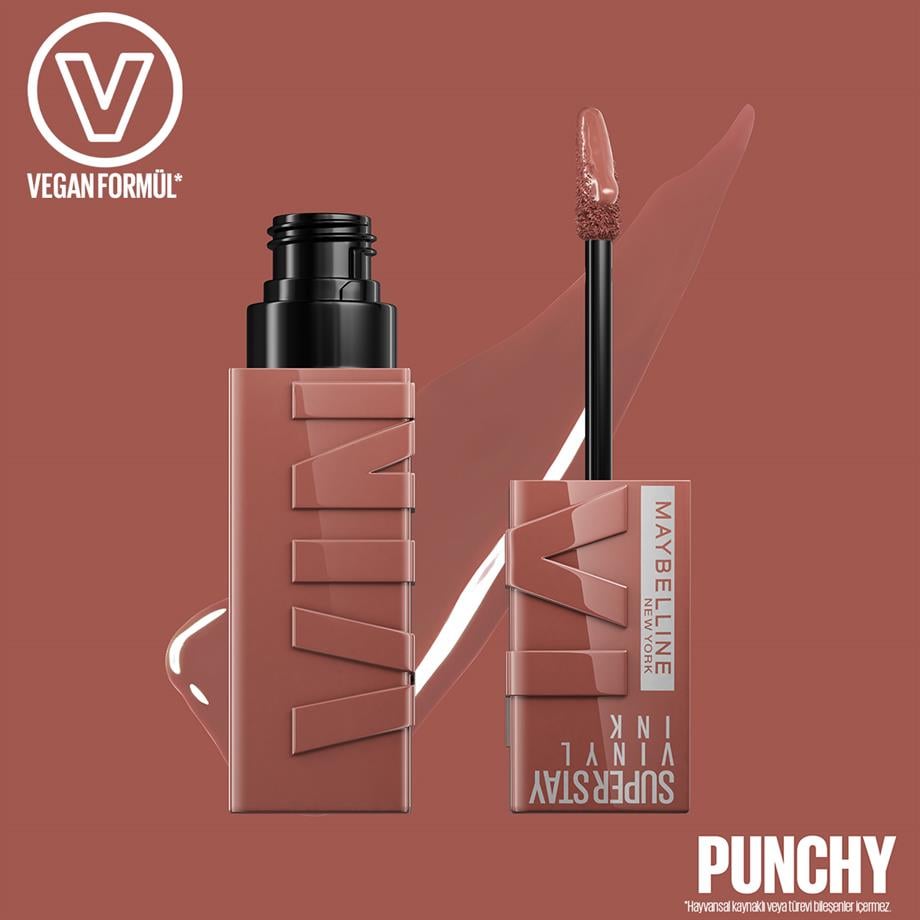 Maybelline - Maybelline New York Super Stay Vinyl Ink Uzun Süre Kalıcı Likit Parlak Ruj - 120 Punchy