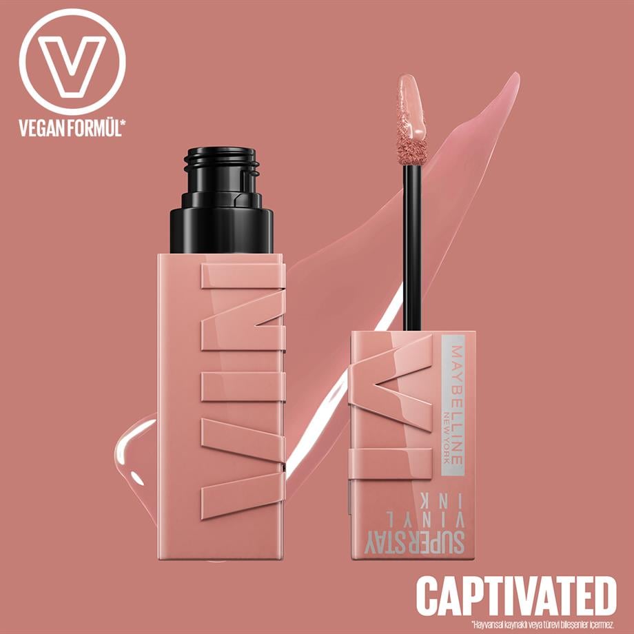 Maybelline - Maybelline New York Super Stay Vinyl Ink Uzun Süre Kalıcı Likit Parlak Ruj - 95 Captivated
