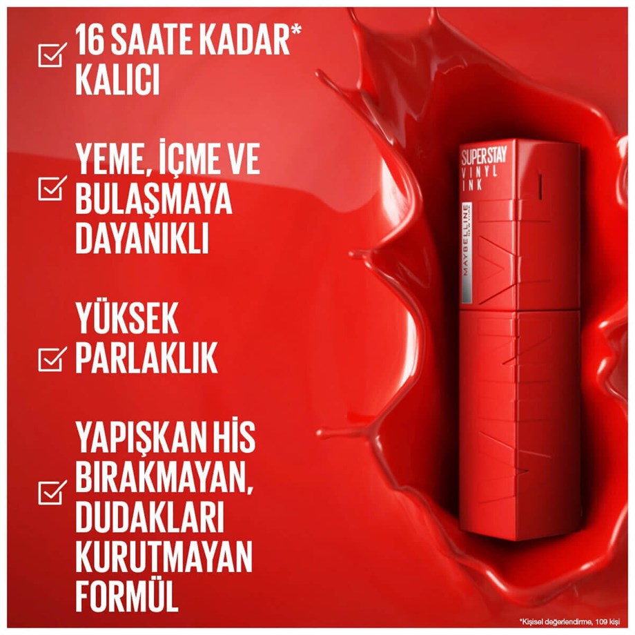 Maybelline New York Vinyl Ink Ruj - Witty 40