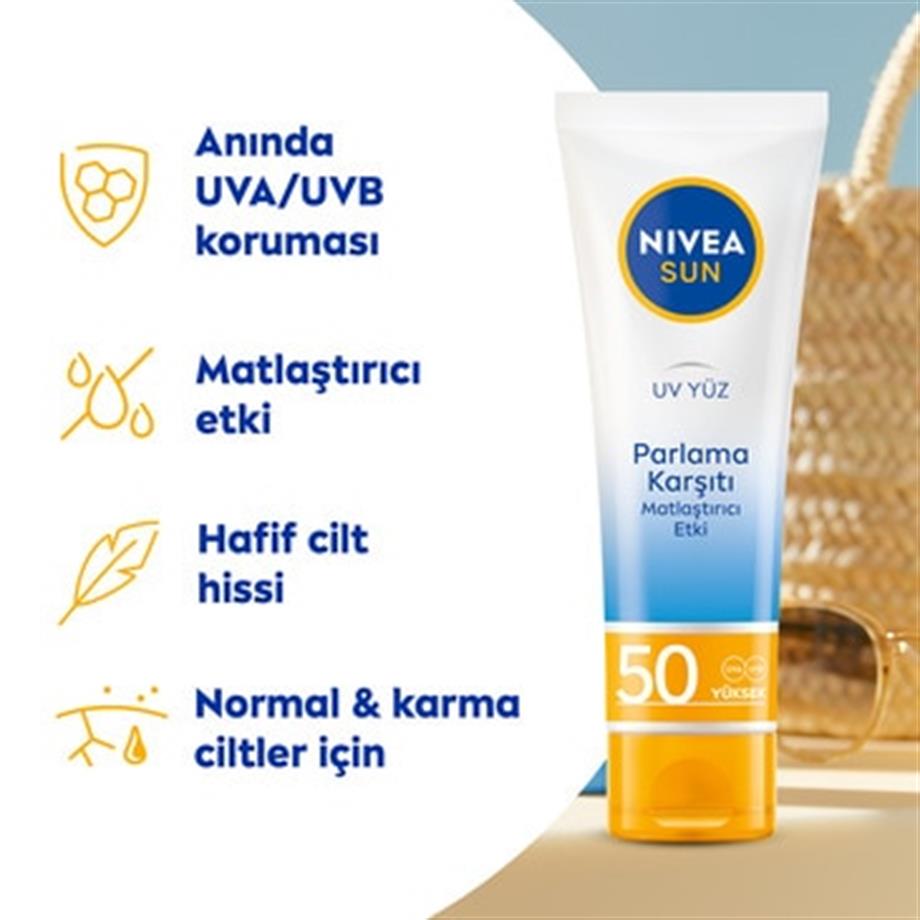 Nivea - NIVEA SUN PARLAMA KARŞITI YÜZ KREMİ 50 SPF