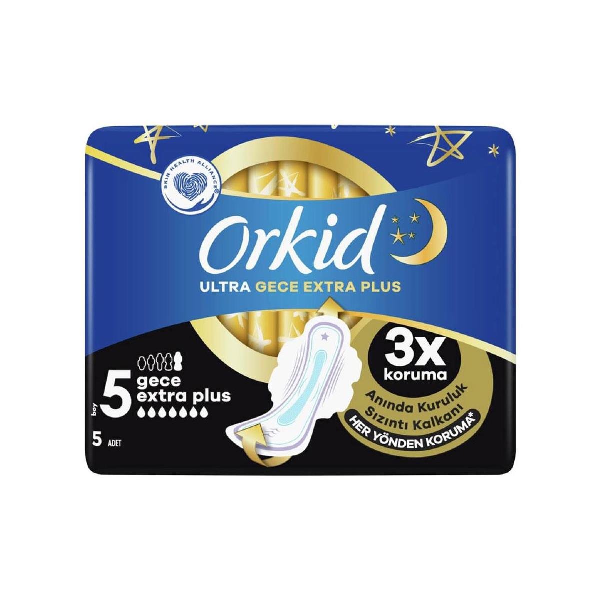 Orkid - Orkid Ultra Gece Ekstra Plus Hijyenik Ped 5'li Paket