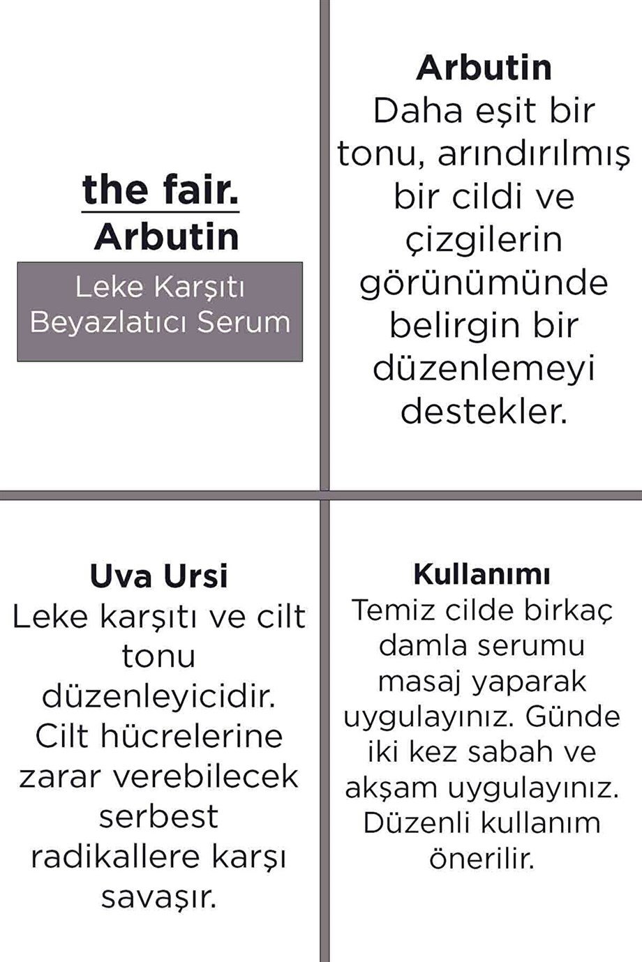 The Fair Arbutin Cilt Bakım Serumu 30 Ml