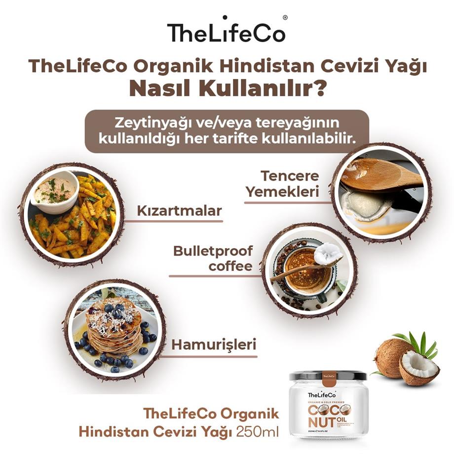 TheLifeCo - TheLifeCo Organik Hindistan Cevizi Yağı 250ml