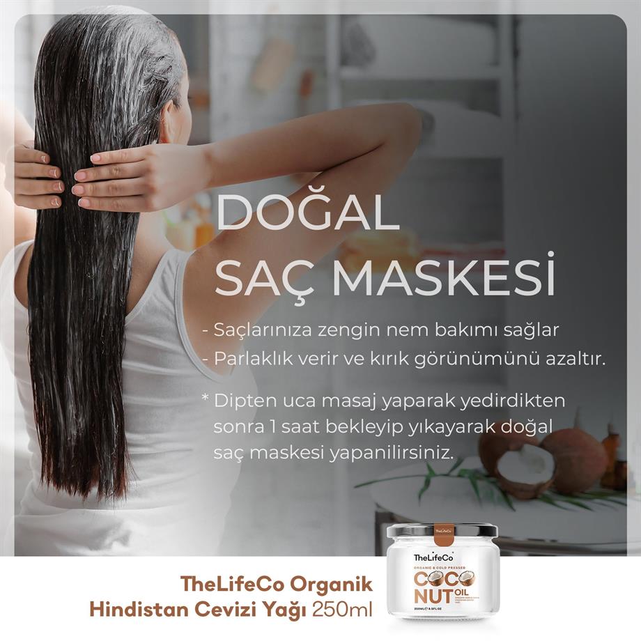 TheLifeCo - TheLifeCo Organik Hindistan Cevizi Yağı 250ml