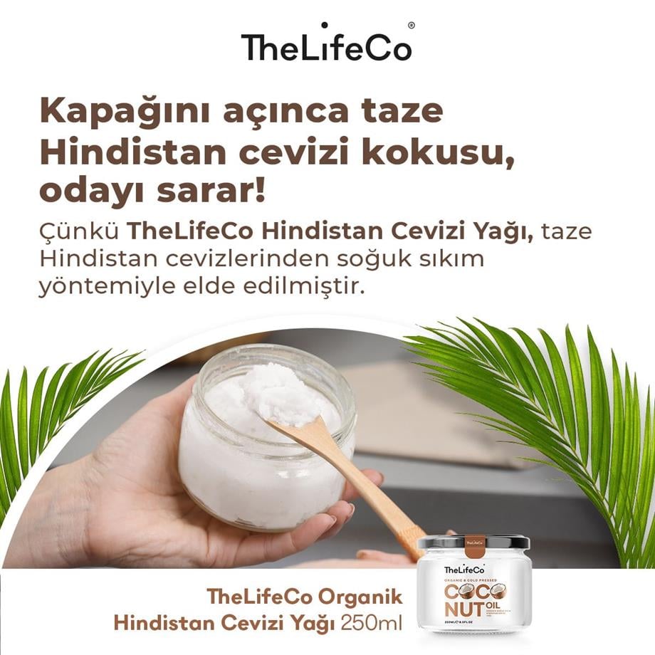 TheLifeCo - TheLifeCo Organik Hindistan Cevizi Yağı 250ml