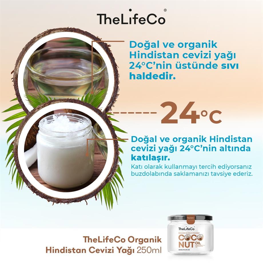 TheLifeCo - TheLifeCo Organik Hindistan Cevizi Yağı 250ml