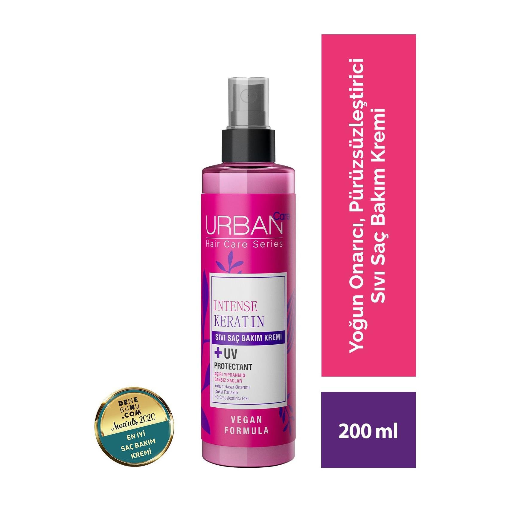 Urban Care - Urban Care Intense Keratin Aşırı Yıpranmış Cansız Saçlara Özel Sıvı Saç Bakım Kremi Vegan 200 Ml