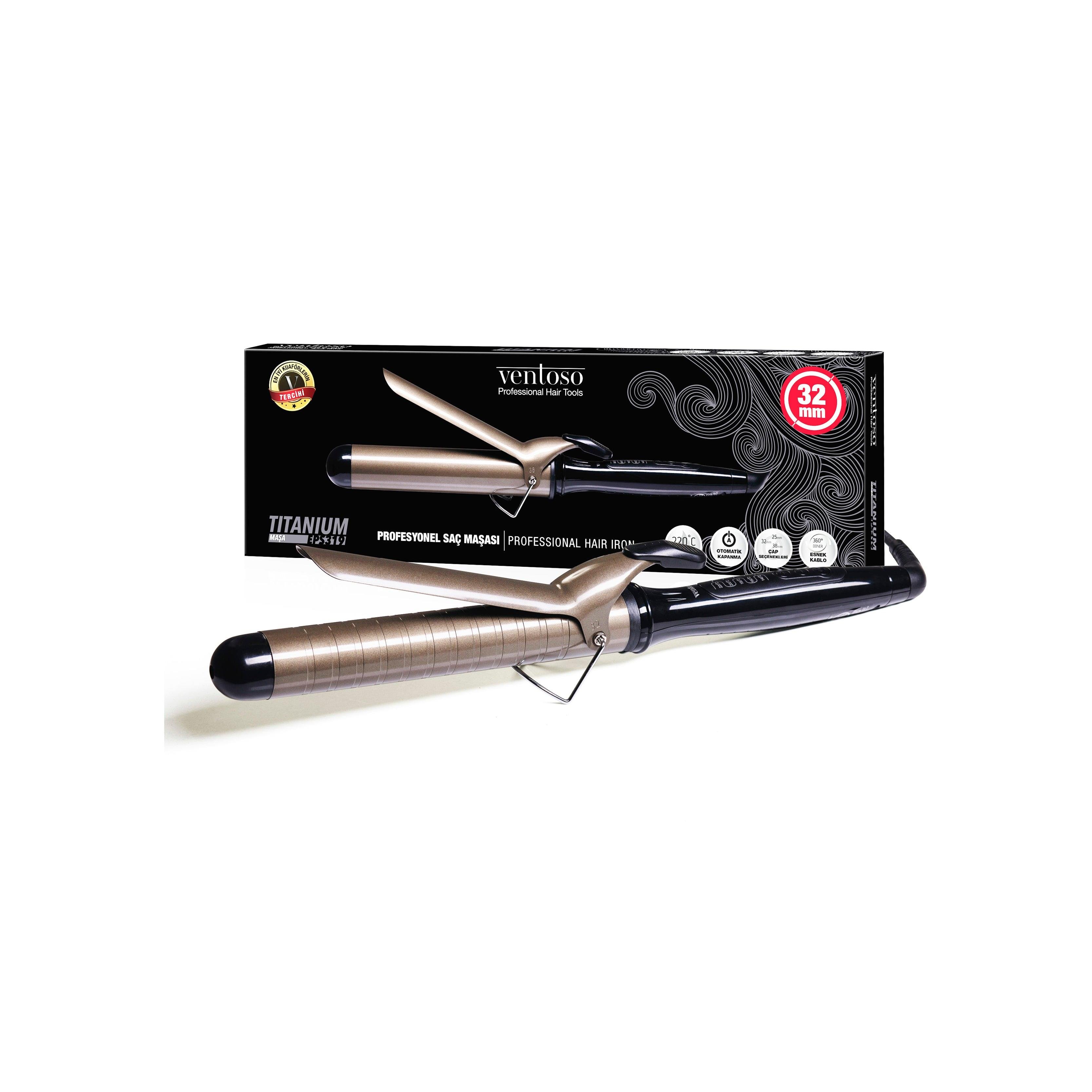 Ventoso - Ventoso Titanyum Kaplı Saç Maşası 32 MM