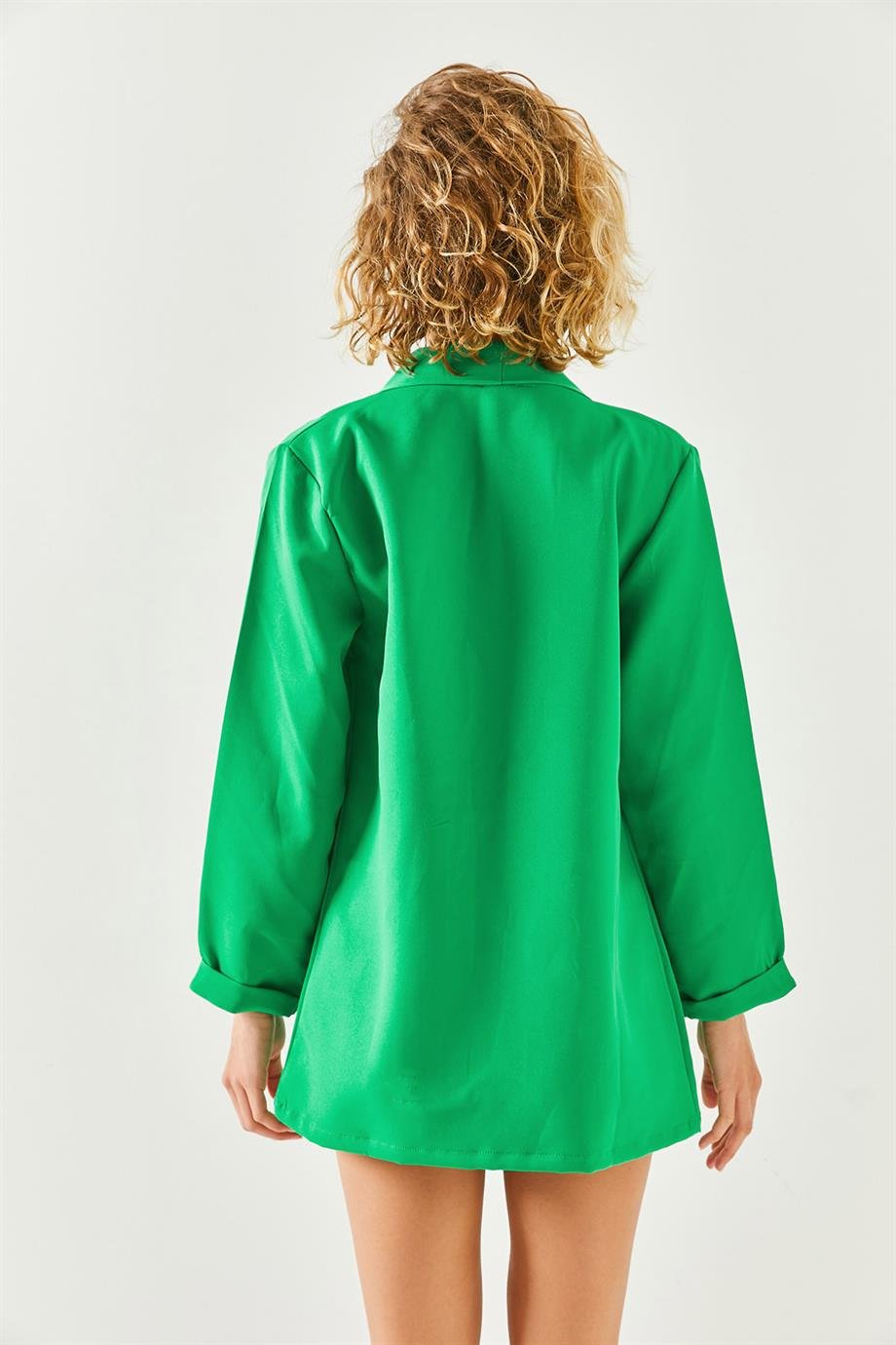 Aksesuar Cepli Atlas Ceket Çimen Yeşili