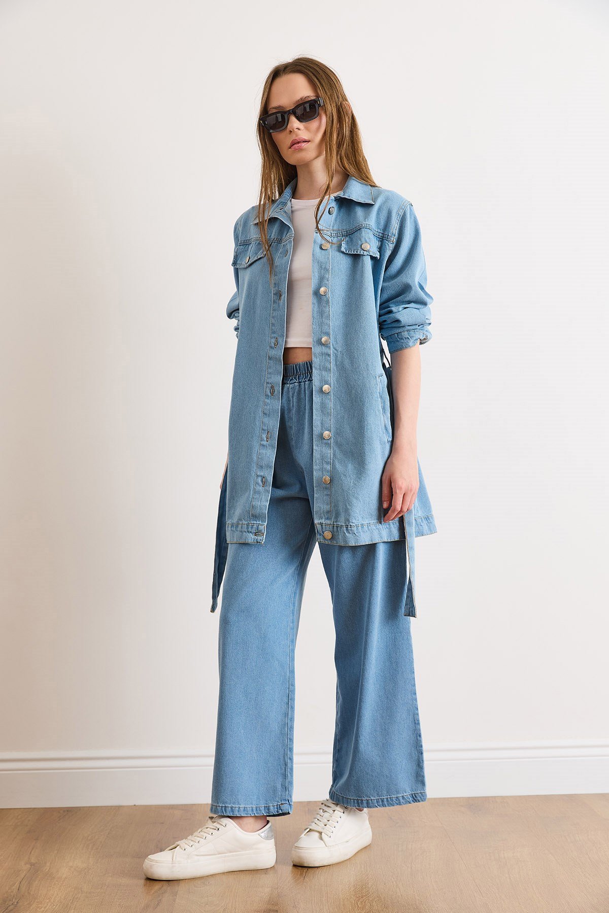 Alt Üst Denim Takım Açık Mavi
