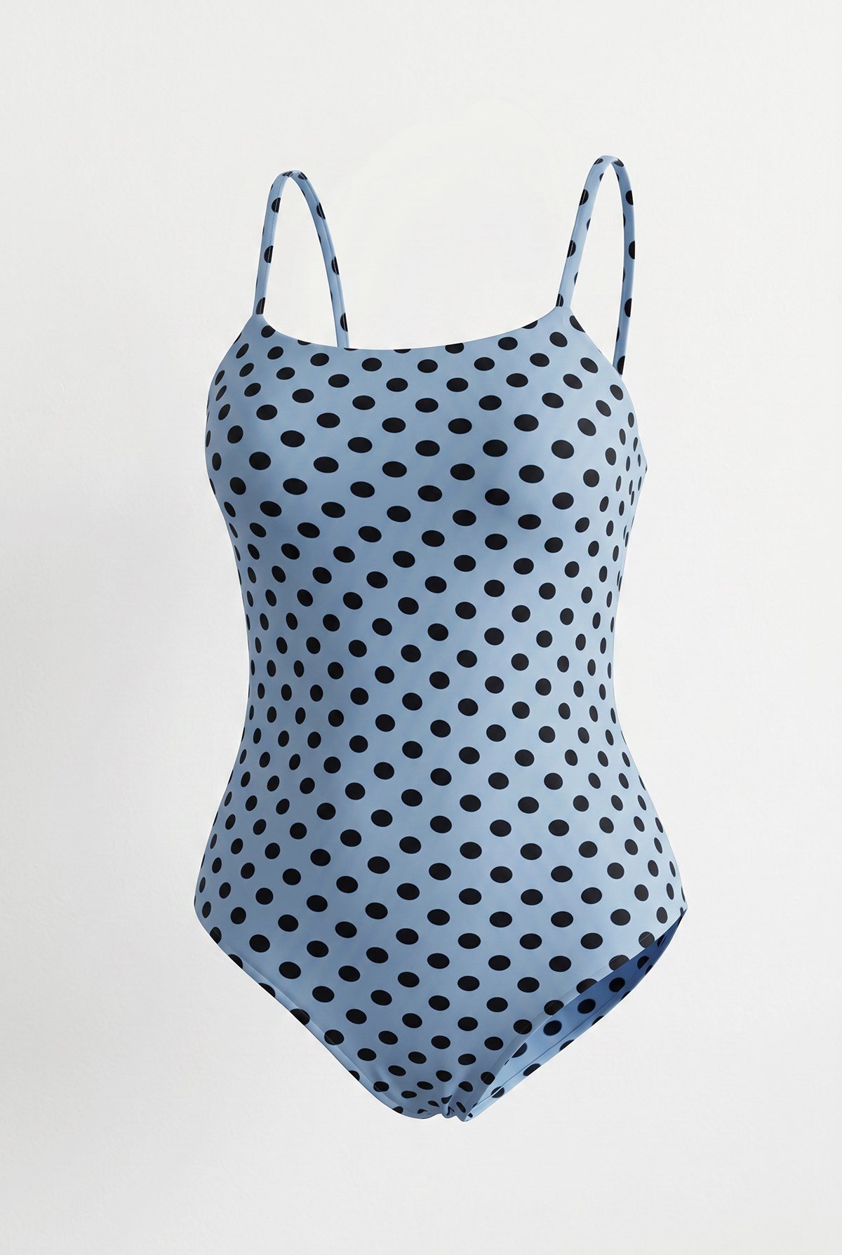 Askılı Altı Çıtçıtlı Bodysuit Puantiye Bebe Mavi