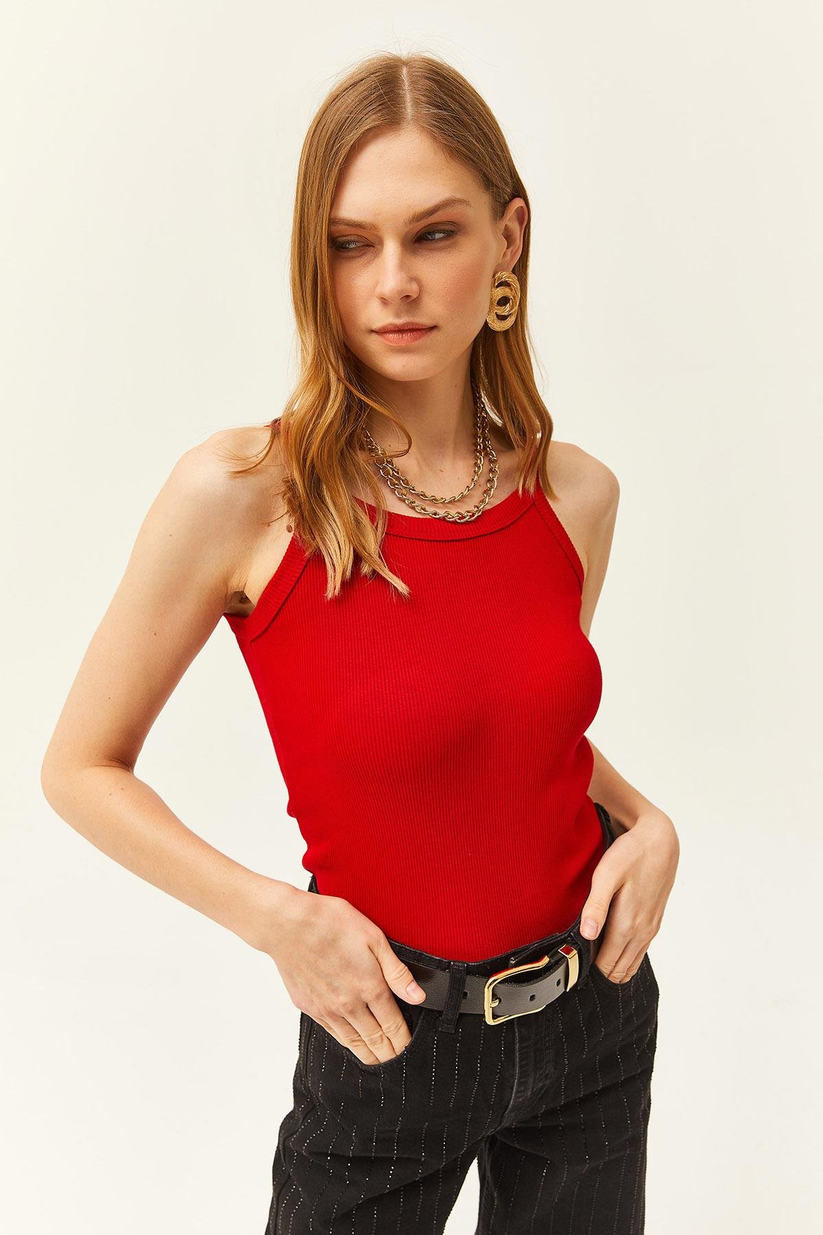 Askılı Kaşkorse Body Kırmızı