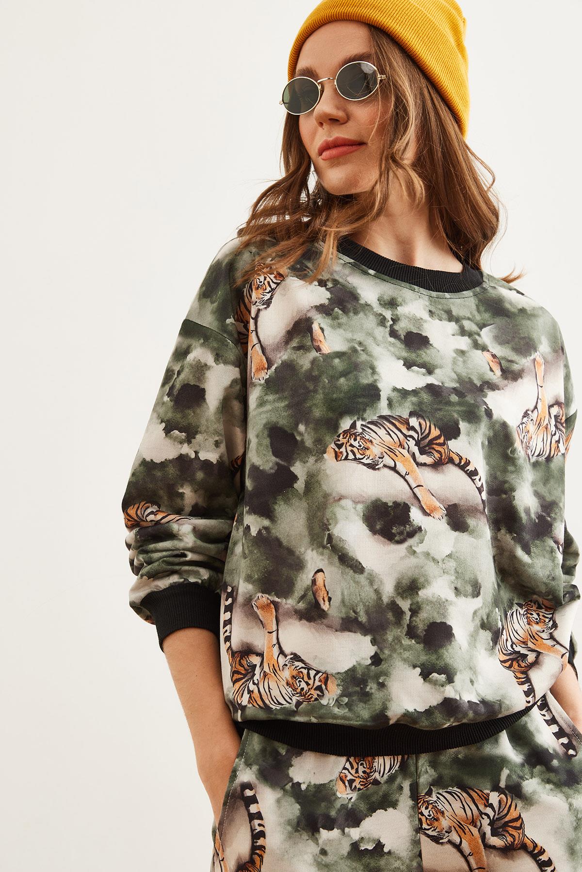 Basic Eşofman Takımı Batik Leopar