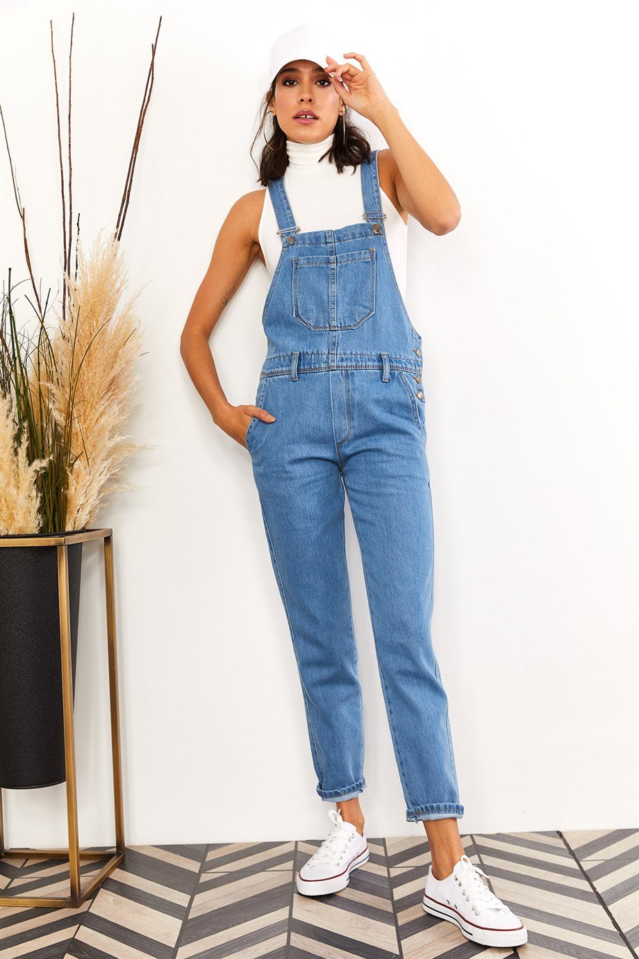 Denim Bahçıvan Salopet Açık Mavi