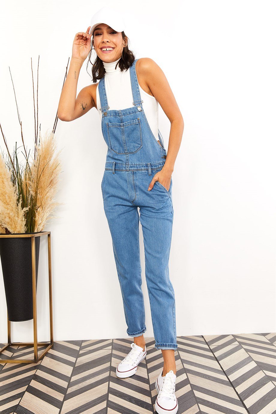 Denim Bahçıvan Salopet Açık Mavi