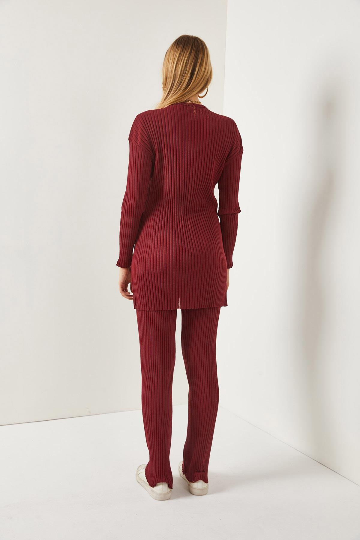 Fitilli Alt Üst Takım Bordo