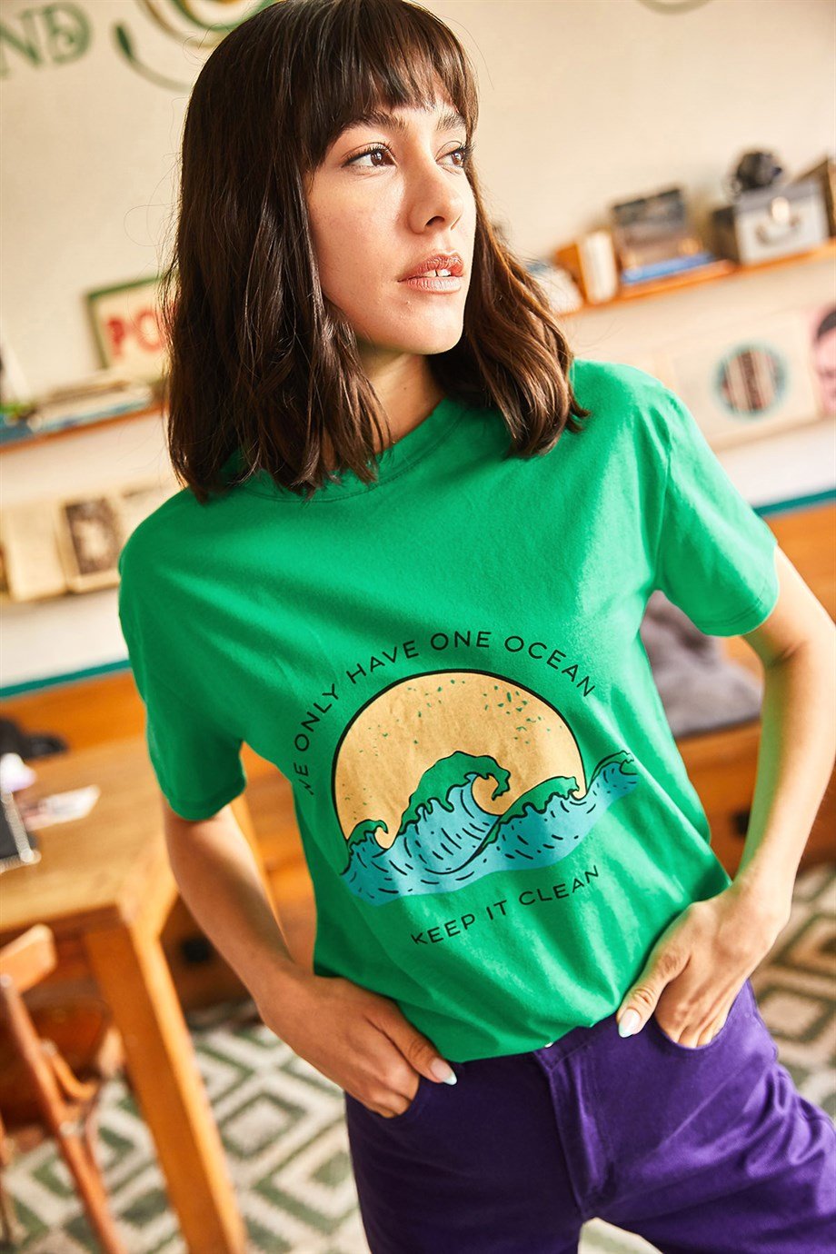 Ocean Tişört Çimen Yeşili