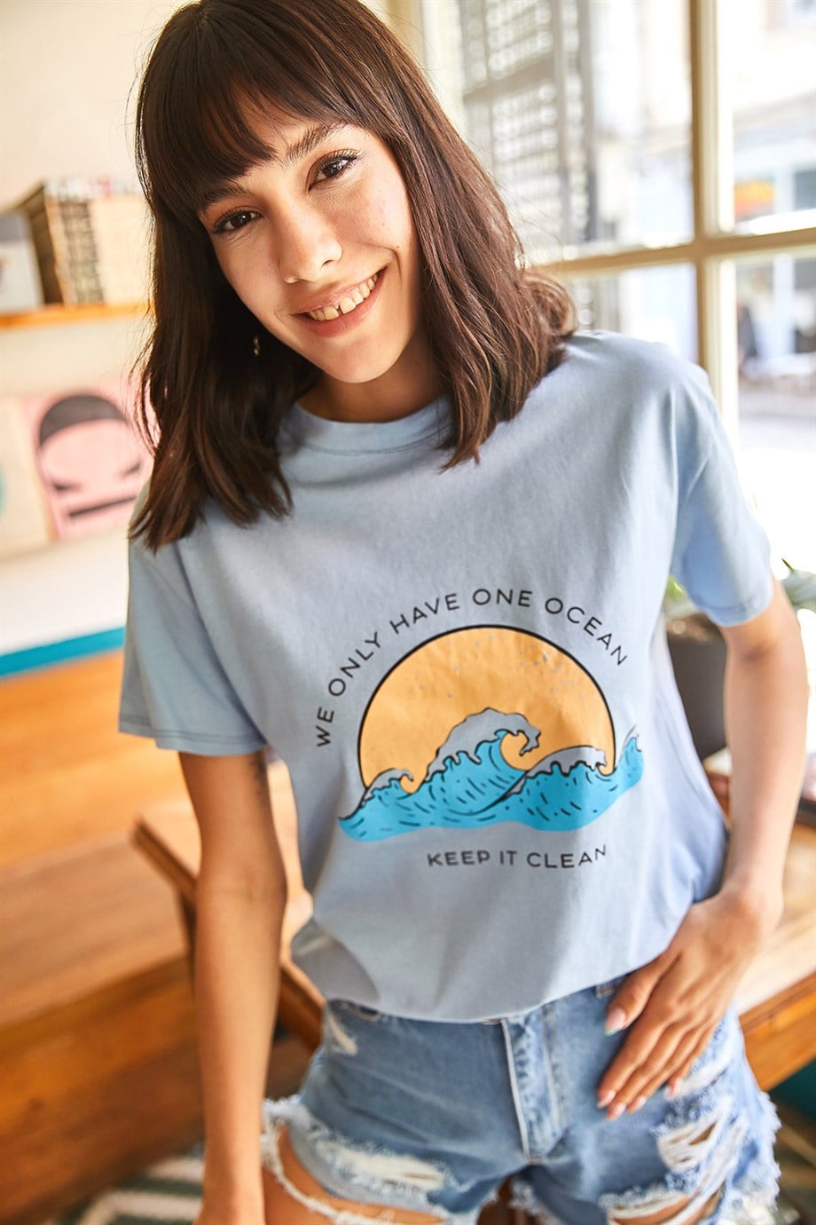 Ocean Tişört Mavi