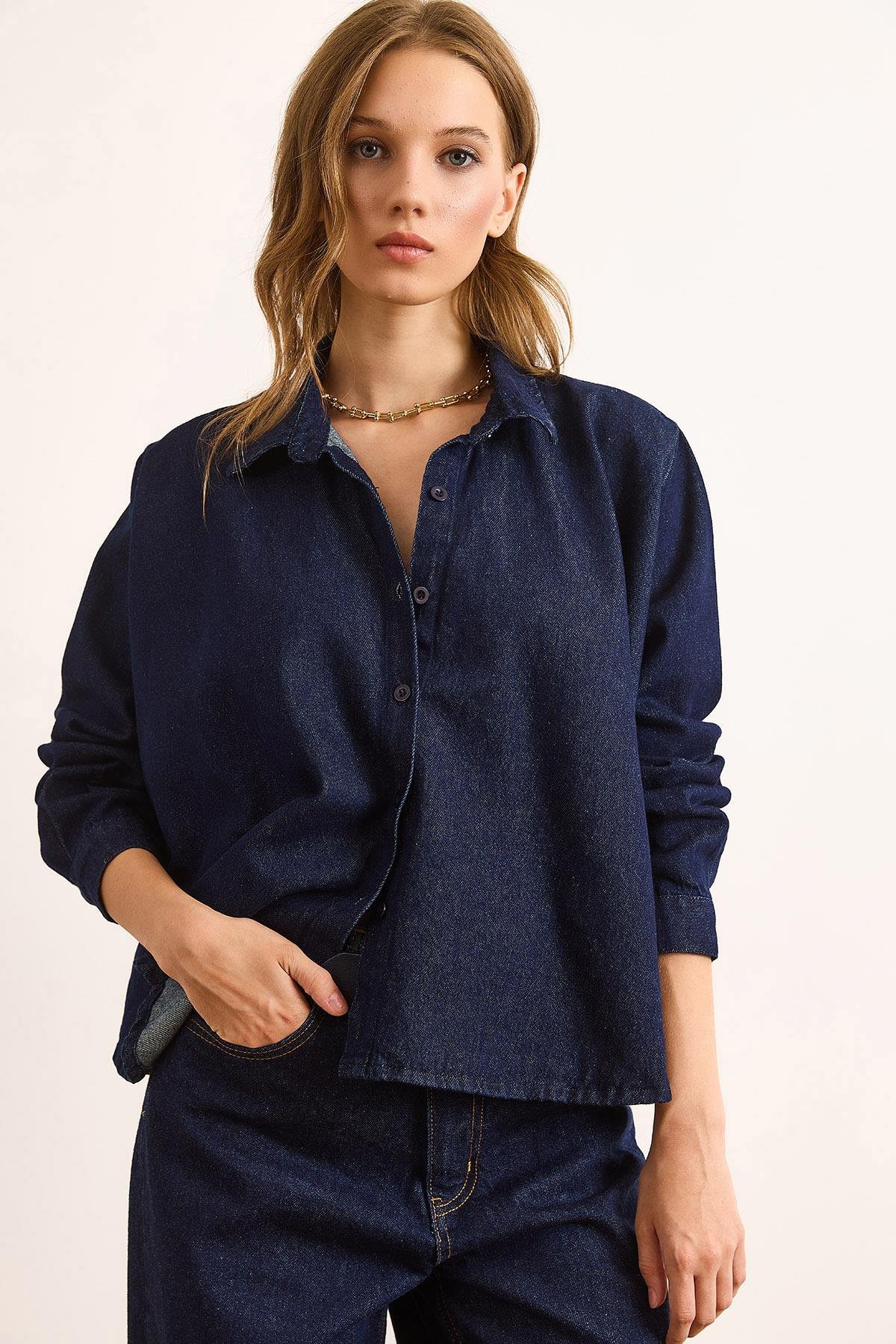 Panço Denim Gömlek Lacivert