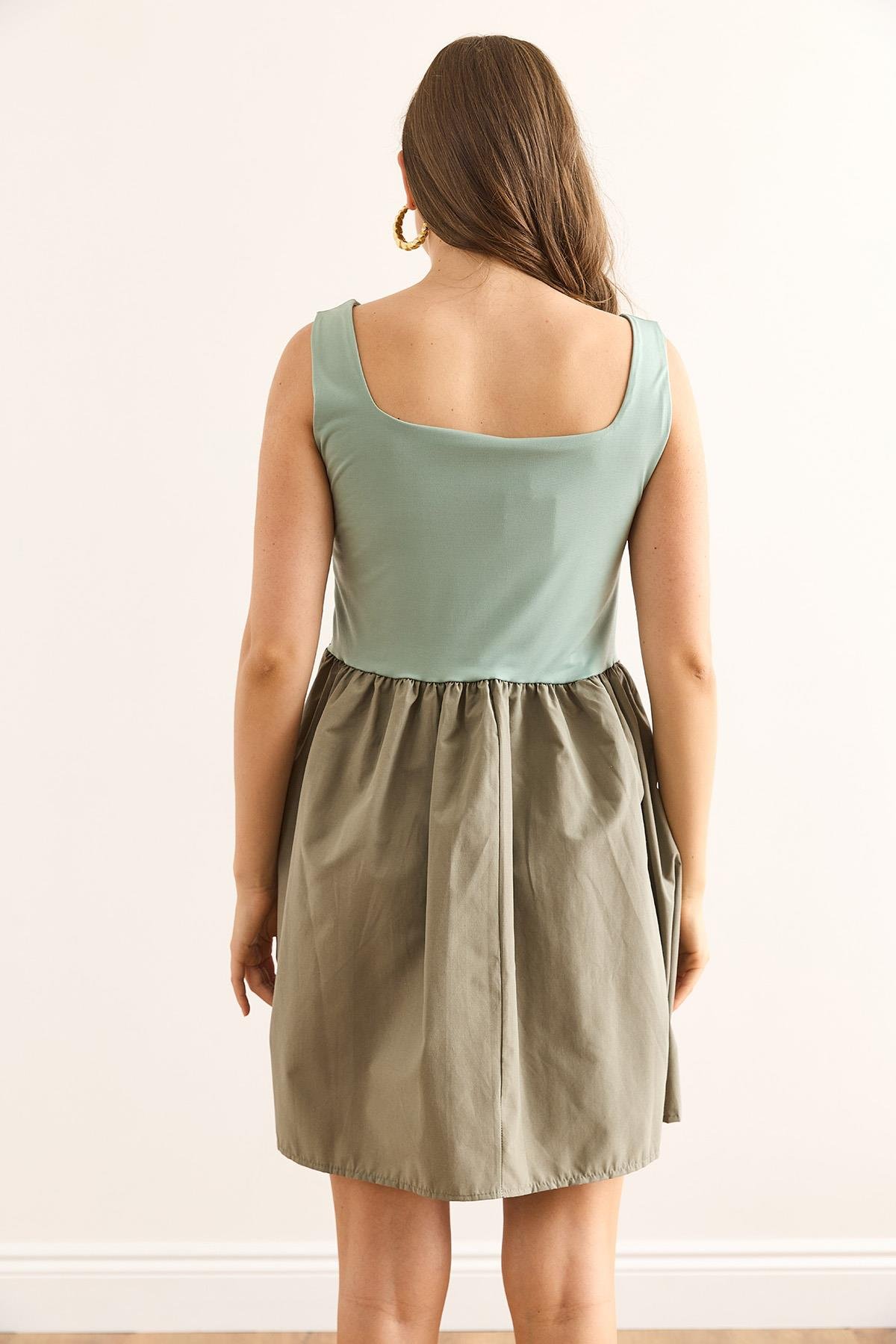 Üst Sandy Alt Paraşüt Mini Elbise Mint Yeşili