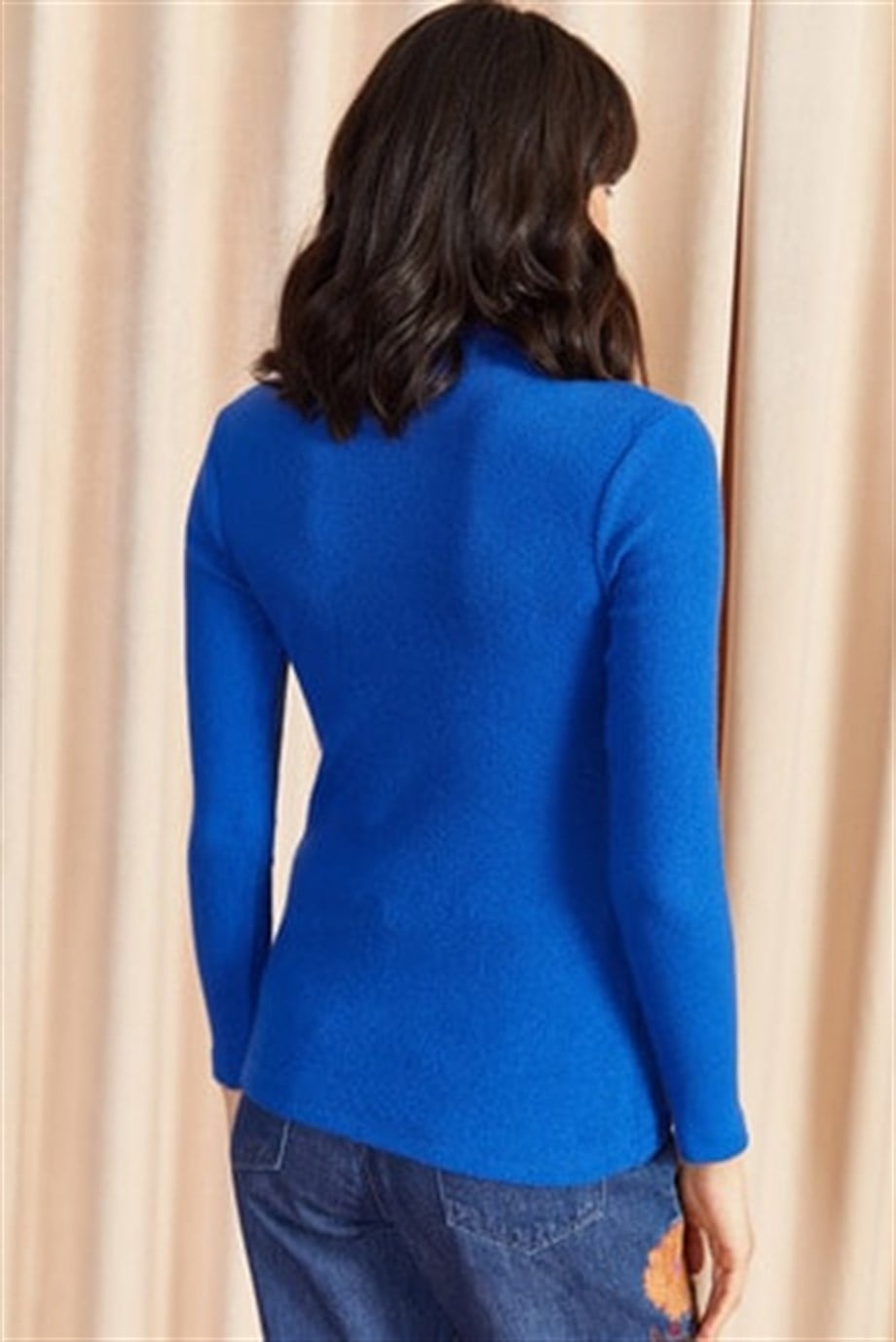 Yarım Balıkçı Şardonlu Kaşkorse Body Saks Mavi