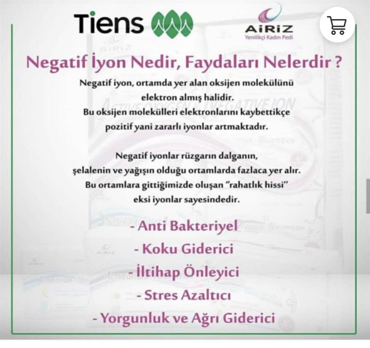 AIRIZ Hijyenik Kadın Pedi Seti