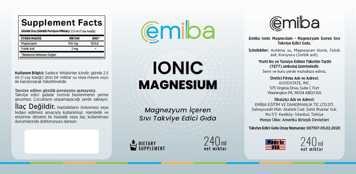İyonik Magnezyum 240 ml