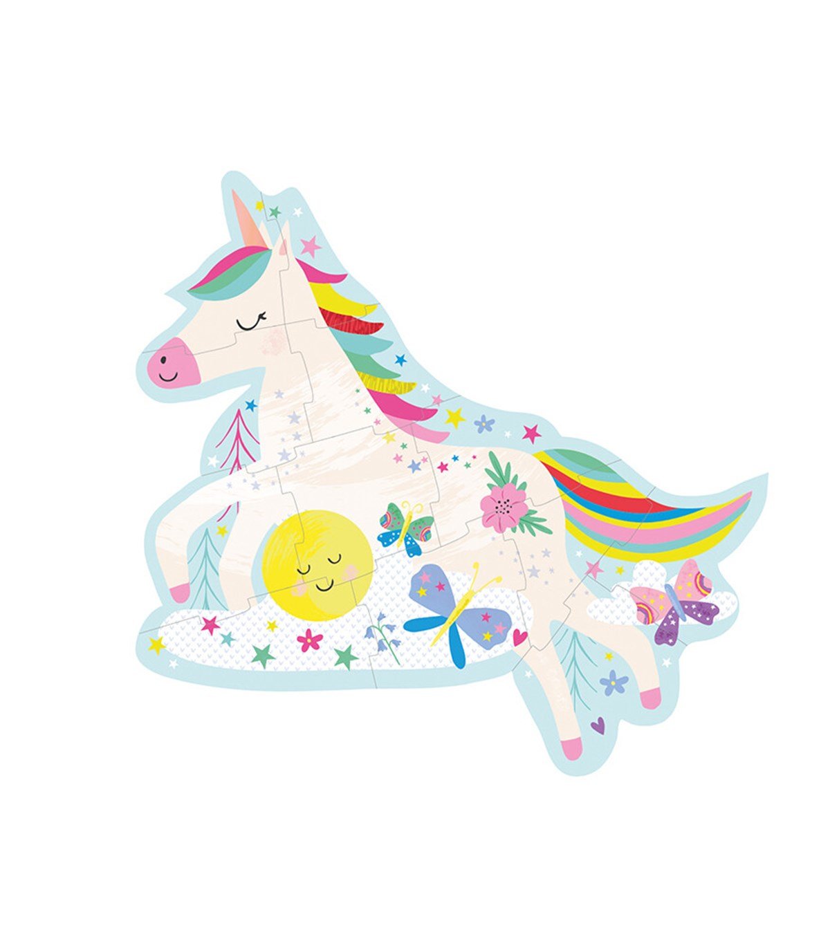 12 Parça Şekilli Yap-Boz/Rainbow Unicorn