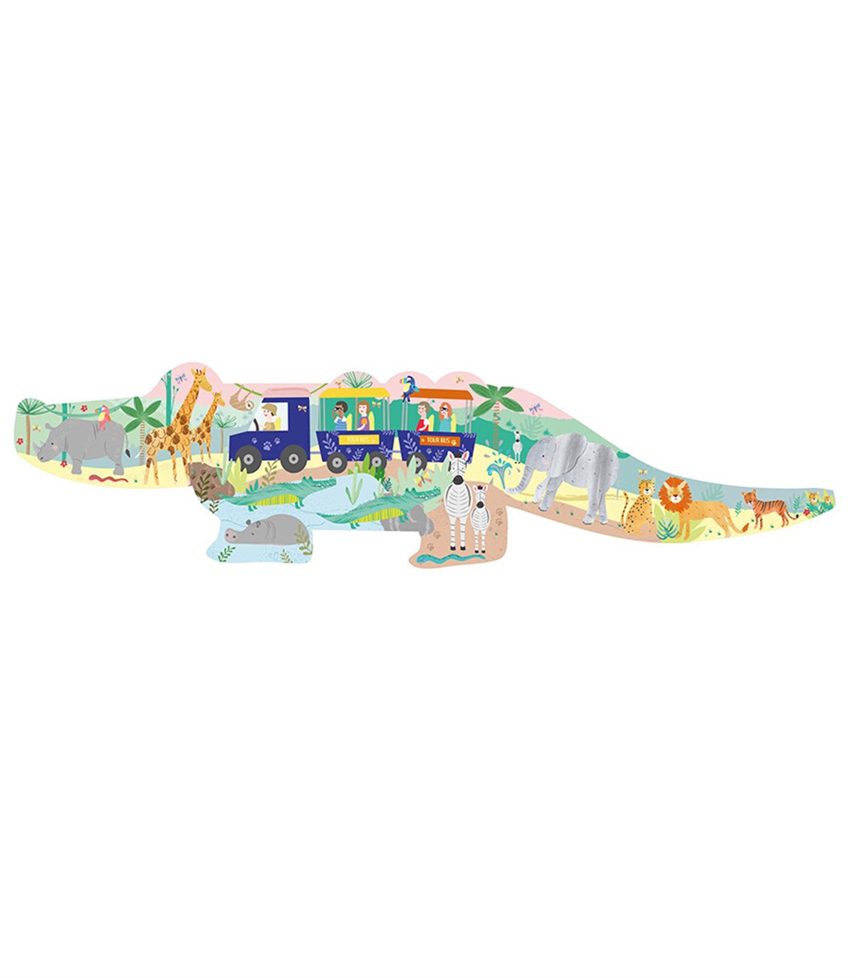 20 Parça ''Timsah'' Şekilli Yap-Boz/Jungle