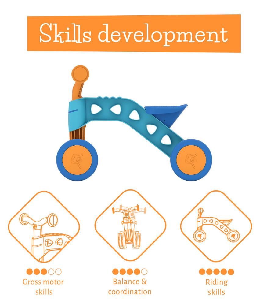 Chillafish Itsibitsi Bin Sür Denge Bisikleti / Mavi - Turuncu