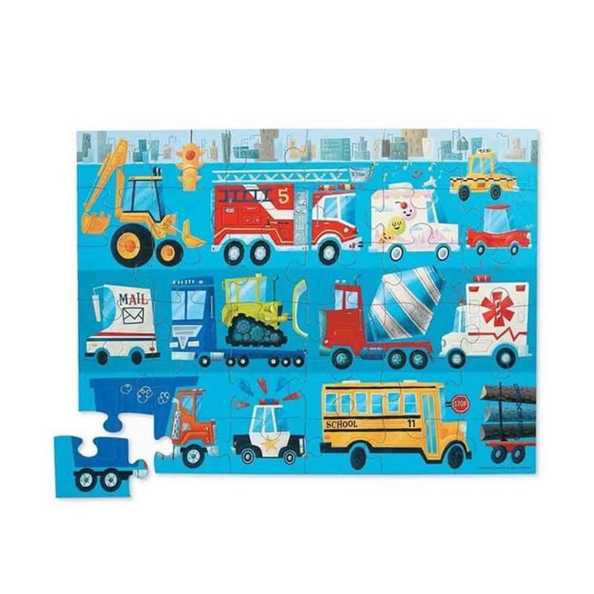 Crocodile Creek Dekoratif Puzzle Araçlar 24 Parça    	