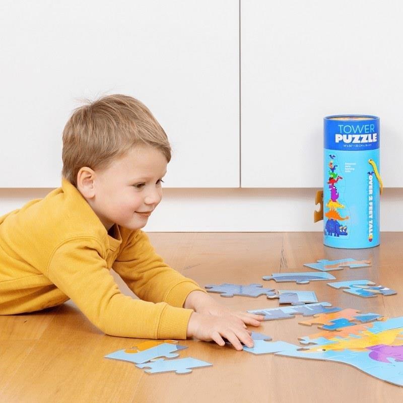 Crocodile Creek Dev Kule Puzzle - 30 Parça - Dinozor