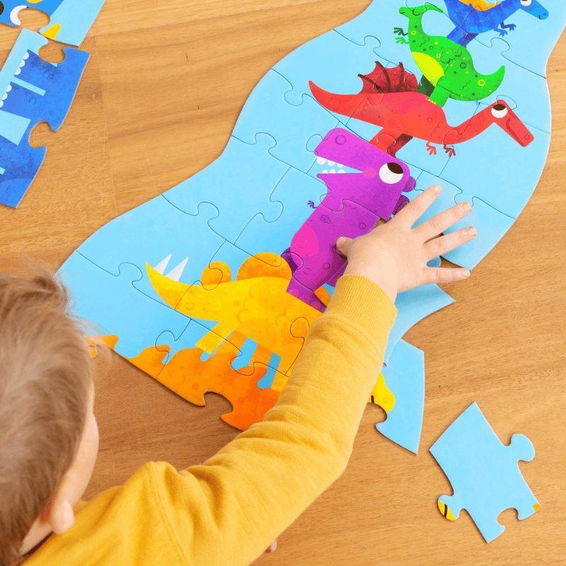 Crocodile Creek Dev Kule Puzzle - 30 Parça - Dinozor